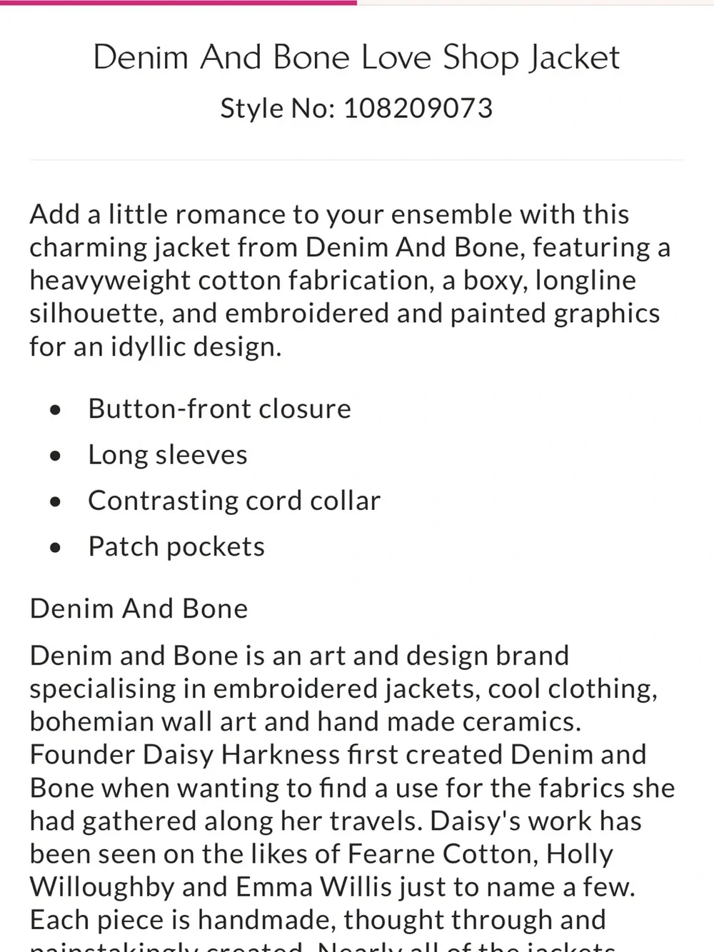 Free People x Denim and Bone Love Shop Embroidered Jacket